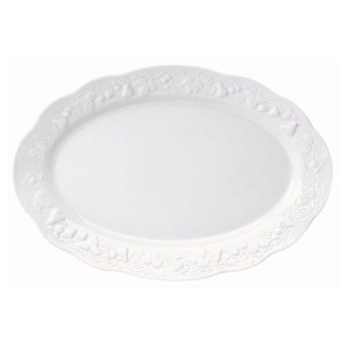 Travessa oval em porcelana Limoges Califórnia 41X28,5cm branco
