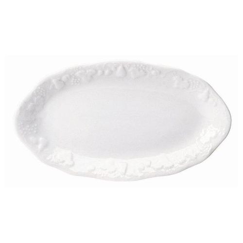 Travessa oval em porcelana Limoges Califórnia 13X23cm branco