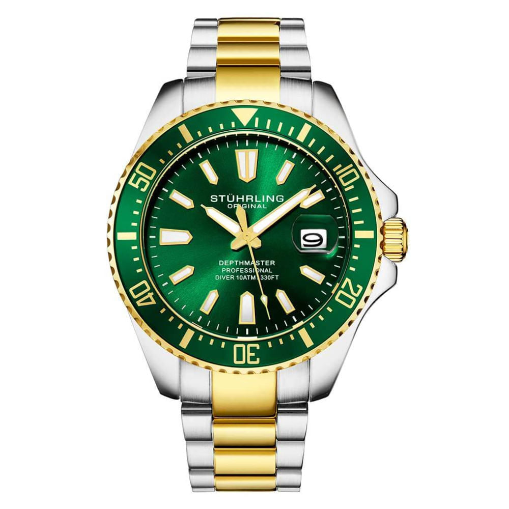 Relogio masculino Depthmaster 3950A 42mm, mostrador verde