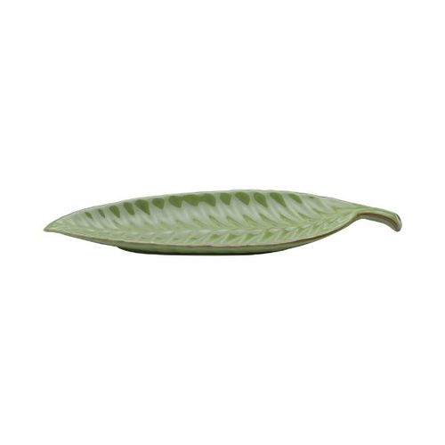 Folha de cerâmica decorativa Lyor 35,8x10,2cm verde