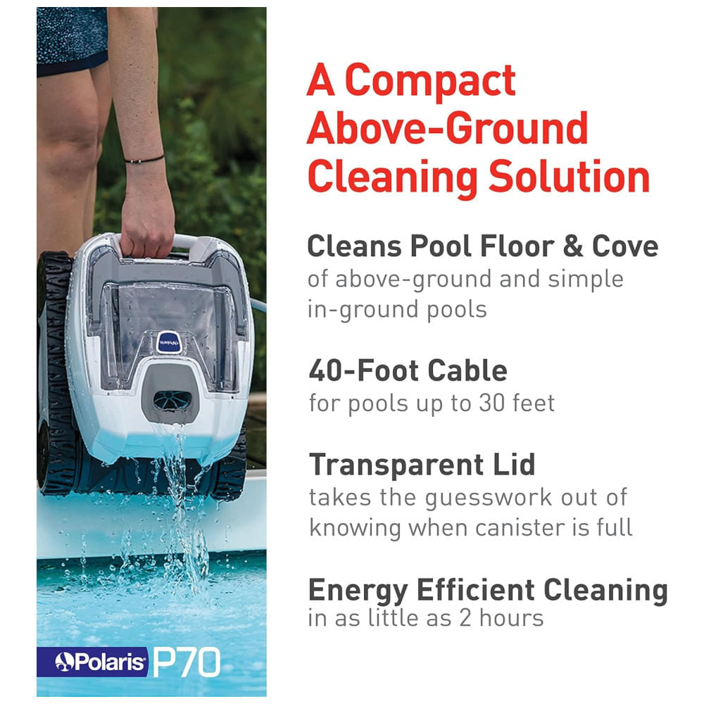 Robô Aspirador de Piscina com Cabo, Tampa Transparente e Recipiente do