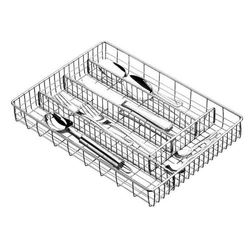 Separador para talher 5 divisórias cromado Future 36x26x4,5cm Separador para talher 5 divisórias cromado Future 36x26x4,5cm