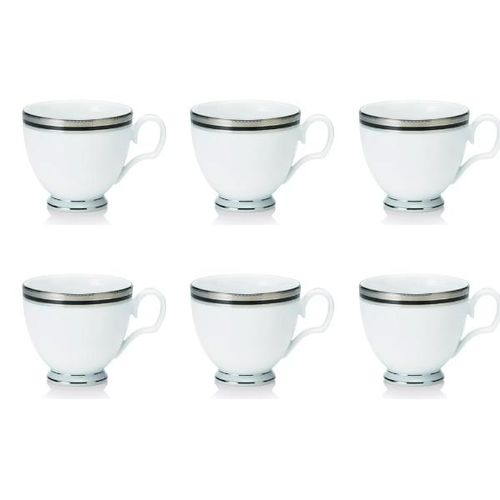 Jogo de xícaras chá em porcelana Noritake Austin Platinum 6 peças