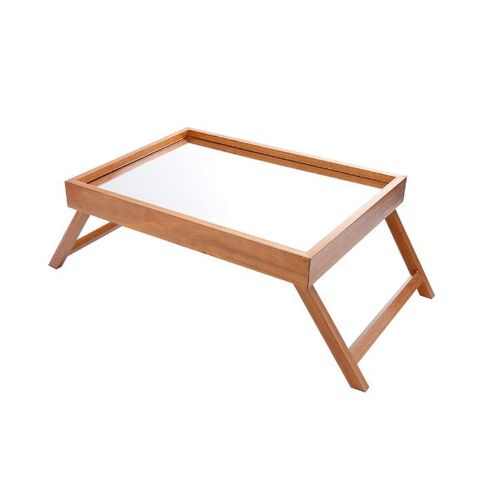 Bandeja de cama em madeira com espelho e pé Woodart Naturals 48x35x6cm