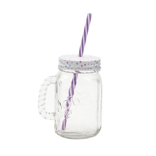 Caneca com canudo Wincy Jolly 450ml roxa Caneca com canudo Wincy Jolly 450ml roxa