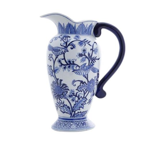 Vaso ornamental em porcelana Prestige Ramos azul