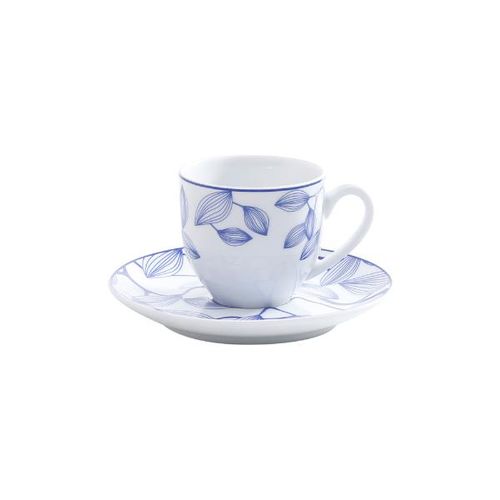Jogo de xícaras para café em porcelana Wolff Autumn tree blue 100ml azul 6 peças