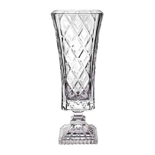 Vaso de vidro Studio Crystal Diamond 12,5x33cm incolor