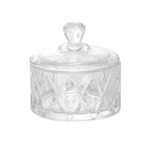 Potiche em cristal Lyor Deli Diamond 6,5x6,5x7cm incolor
