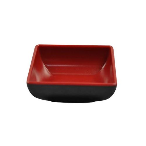 Bowl quadrado em melamina Casita Oriental 7x7cm preto e vermelho