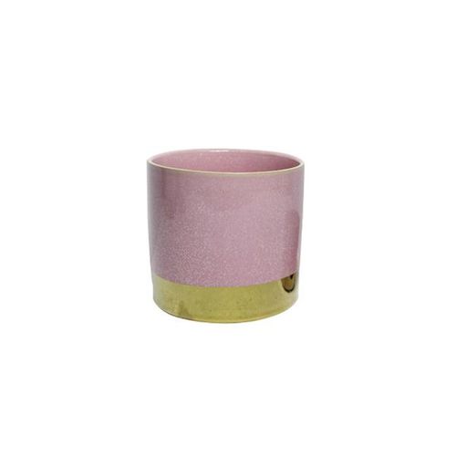 Cachepot em cerâmica Urban Dual 13,5cm rosa/dourado