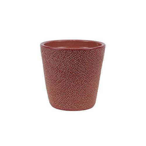 Vaso em cerâmica Ts Brasil Senegal Points 17x16cm rosa