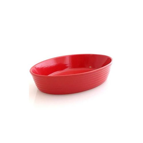 Assadeira oval em cerâmica Jomafe Gourmet 31cm vermelha