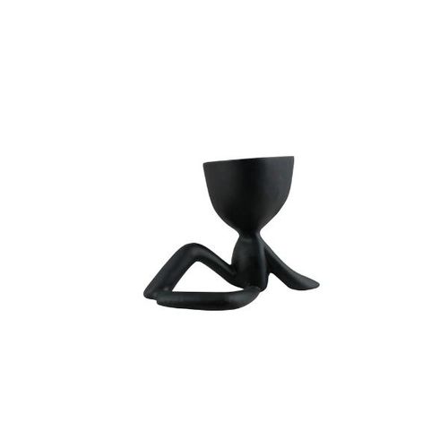 Boneco sentado em cerâmica Monte real 9x12x6,5cm preto