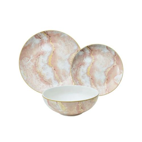 Jogo de jantar em cerâmica L'Hermitage Nero 18 peças rosa
