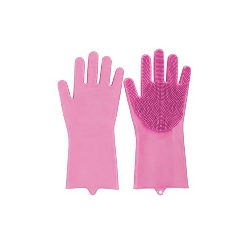 Jogo de luvas com esponja Uny Gift 33cm 2 peças rosa