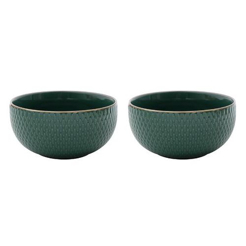 Jogo de bowls em porcelana Bon Gourmet Drops 2 peças 700ml verde