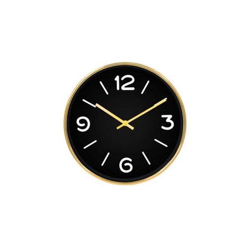 Relógio para parede BTC 30x4cm dourado e preto