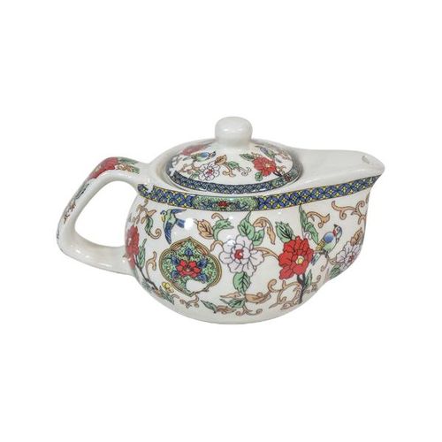 Bule para chá em porcelana Multiart Flor pássaro 300ml