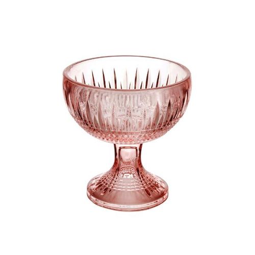Centro de mesa cristal com pé Wolff Queen 14x15cm rosa