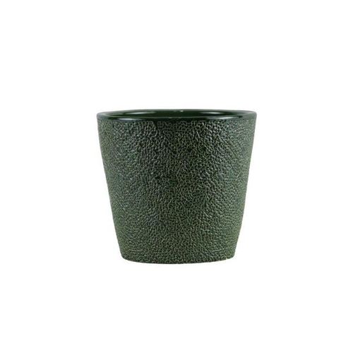 Vaso em cerâmica Ts Brasil Points 14x14cm verde metal