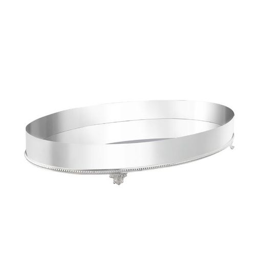 Bandeja oval em prata Silverlux London 55x36x7,5cm