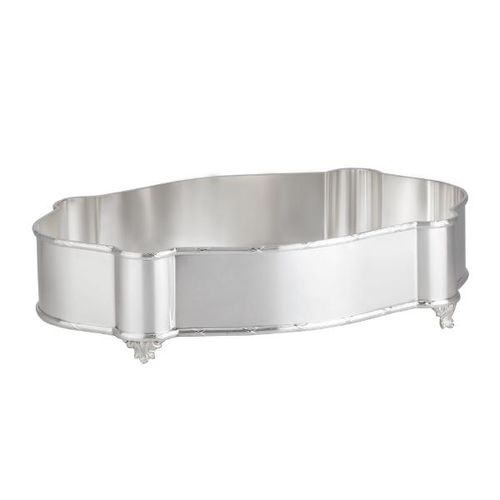 Centro de mesa oval em prata Silverlux Croise 45x29,5x11cm