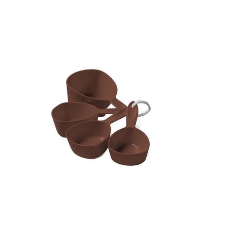 Jogo xícara medidoras em abs Brinox Glacê 4 peças chocolate