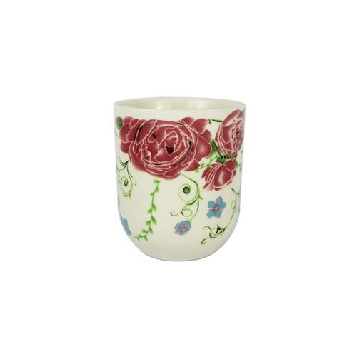 Copo para chá em porcelana Multiart flores