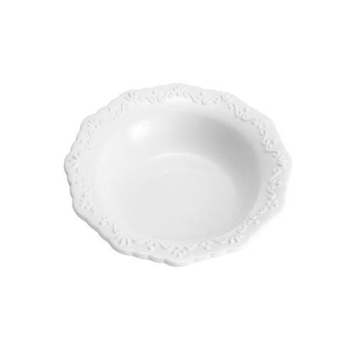 Jogo de pratos fundo em porcelana Wolff Alto Relevo 21,5cm 6 peças branco