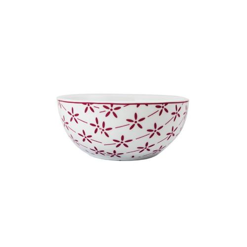 Bowl em porcelana Casambiente Agatha Flores 14cm rosa