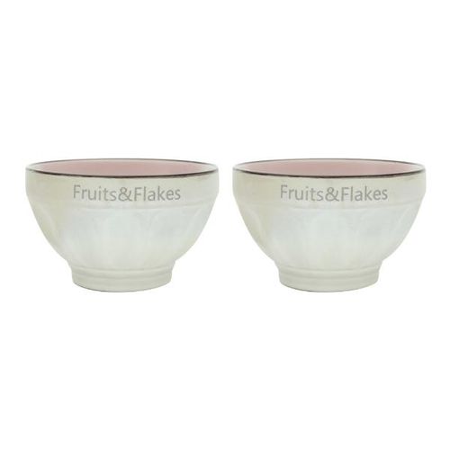 Jogo de bowls em porcelana Bon Gourmet Allure 2 peças 700ml pink
