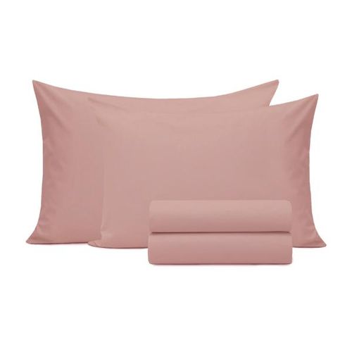 Jogo de lençol duplo com elástico Domani DMI casal rosa escuro 100% algodão