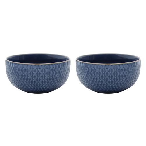Jogo de bowls em porcelana Bon Gourmet Drops 2 peças 700ml azul