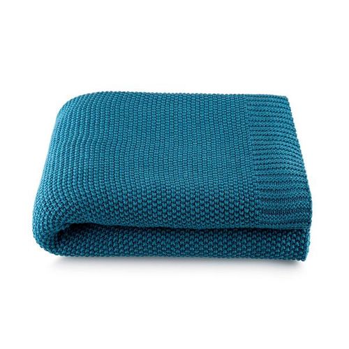 Manta tricô  By The Bed Loom 125x150cm azul