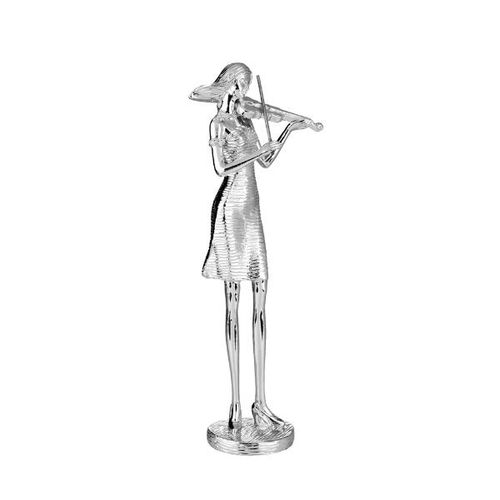 Figura decorativa resina Royal Decor Músico 8x6x23cm prateada