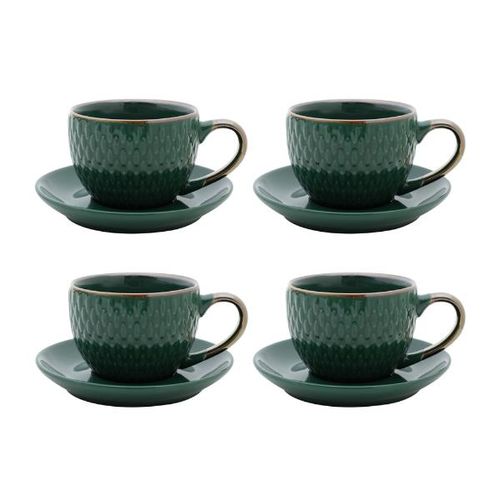 Jogo xícaras para café porcelana Bon Gourmet Drops 90ml 4 peças verde