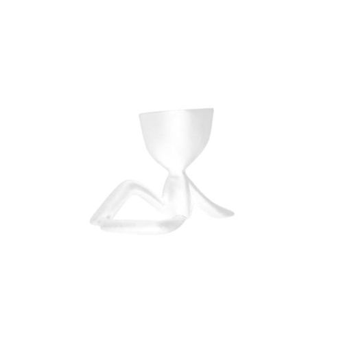 Boneco sentado em cerâmica Monte Real  9x12x6,5cm branco