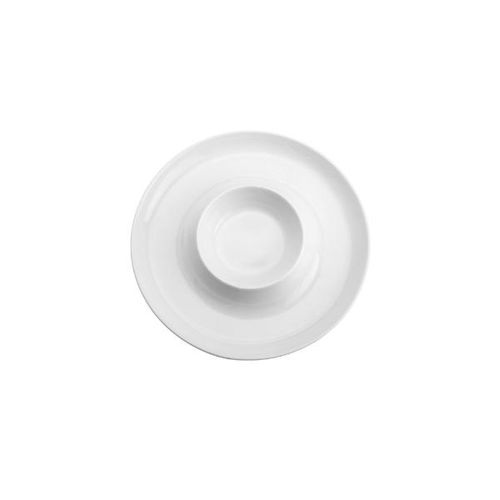 Petisqueira com divisões em porcelana Lyor 25,5x25,5cm branca