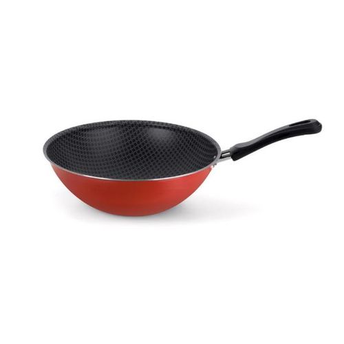 Frigideira wok em alumínio Multiflon Essencial 28cm vermelho