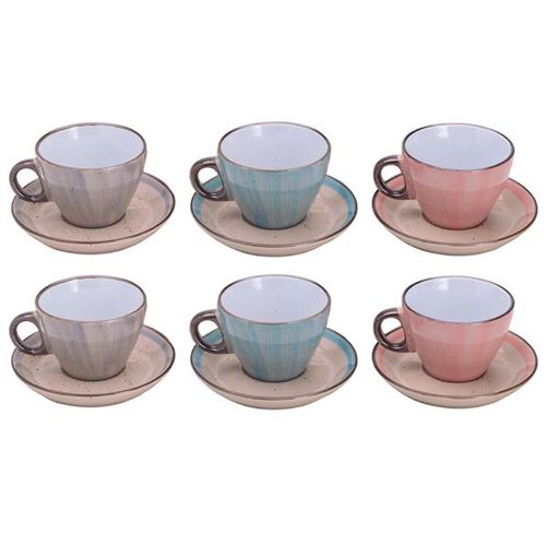 Jogo de xícaras para chá em porcelana Bon Gourmet Watercolor 200ml 6 peças color