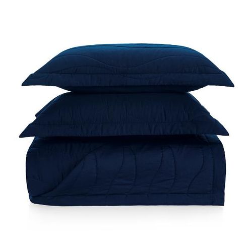 Colcha Trussardi Novara 300 fios King 2,90mx2,50m Marinho Colcha Trussardi Novara 300 fios King 2,90mx2,50m Marinho