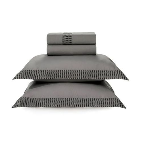 Jogo de lençol Trussardi Scarpe 200 fios 100% Algodão King Ardósia/Nero Jogo de lençol Trussardi Scarpe 200 fios 100% Algodão King Ardósia/Nero