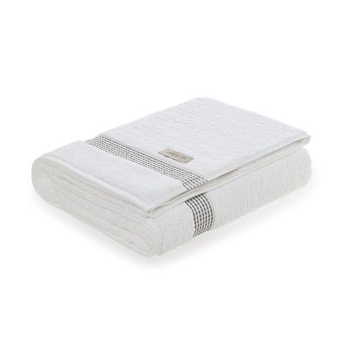 Toalha de Banho Trussardi Reali 86cmx1,50m Branco/Grigio Toalha de Banho Trussardi Reali 86cmx1,50m Branco/Grigio