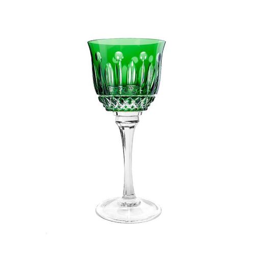 Taça água em cristal Strauss Overlay 225.069 520ml verde escuro