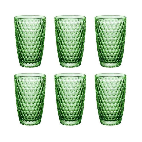 Jogo de copos em vidro L'Hermitage Amelie 355ml 6 peças verde