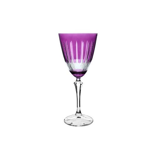 Taça para vinho em cristal lapidado Bohemia Elizabeth 250ml violeta