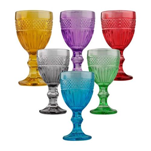 Jogo de taças em vidro L'Hermitage Palace 60ml 6 peças coloridas