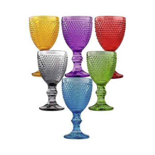 Jogo de taças licor em vidro L'Hermitage Bardot 60ml 6 peças colorida