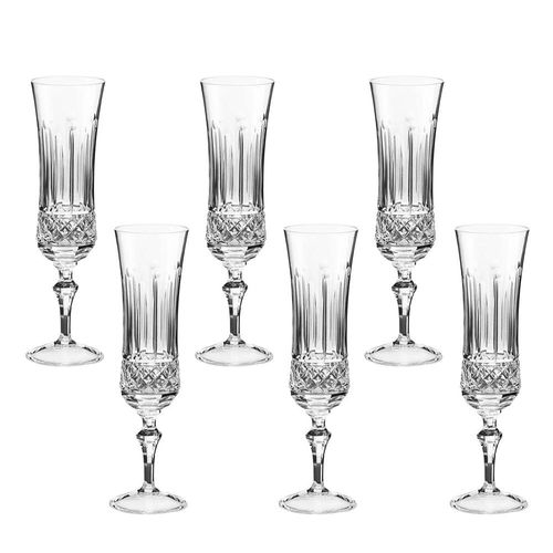 Jogo de taças de champanhe em cristal Strauss 210ml 6 peças